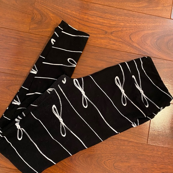LuLaRoe Other - Leggings by LuLaRoe Bows Ribbons Black White